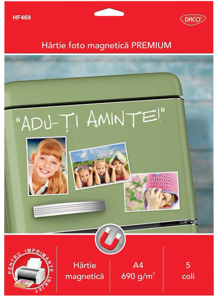 Hartie Foto A4 Magnetica Lucioasa 210 X 397 Mm 690 G M2 5 Coli Top