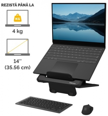 Suport pentru laptop negru Breyta- Nero Fellowes