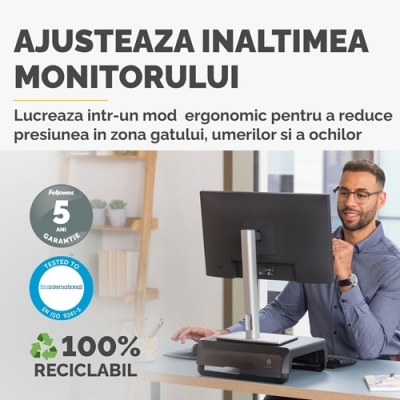 Suport pentru monitor negru Breyta- Nero Fellowes