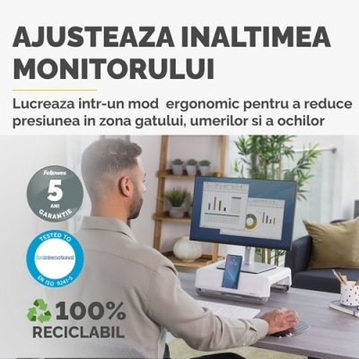 Suport pentru monitor alb Breyta- Blanco Fellowes