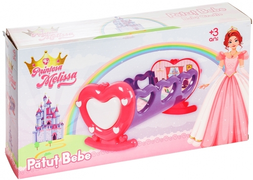 Patut bebe Printesa Melissa, diverse culori, Burak Toys