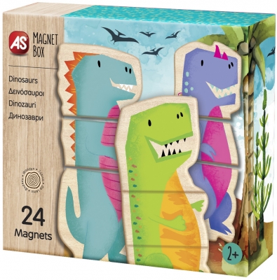 Joc educativ Cutie magnetica universul dinozaurilor, 24 piese, As Toys