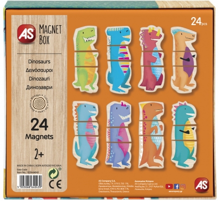 Joc educativ Cutie magnetica universul dinozaurilor, 24 piese, As Toys