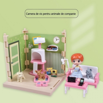 Set de joaca Adapost pentru animale cu mobilier si figurine 