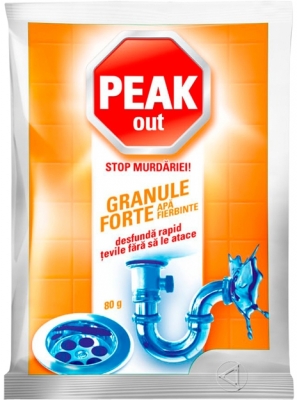 Granule pentru desfundat tevi Peak out apa fierbinte granule 80 gr