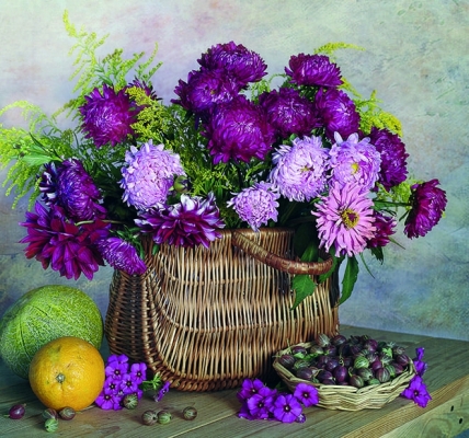 Calendar cu imagini Bouquets, 31.5 x 48 cm, 12 file, 2025