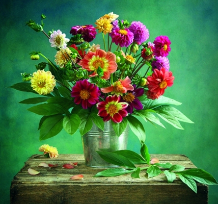 Calendar cu imagini Bouquets, 31.5 x 48 cm, 12 file, 2025