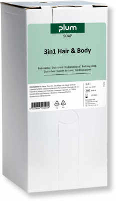 Gel de dus spumant si versatil, sampon si balsam, 3 in 1 Hair & Body, 1.4 L, Plum