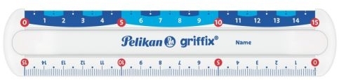 Rigla griffix transparenta cu doua scale, 15 cm, Pelikan