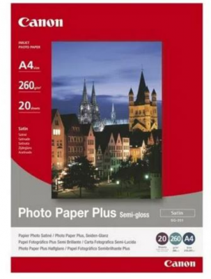 Hartie foto semi-lucioasa, Canon Photo Paper Plus, A4, 260 g/m2, 20 coli/top