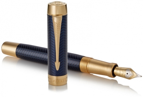 Stilou Centennial 18K NIB Prestige Blue Chevron GT Duofold Royal Parker