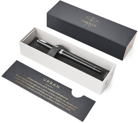 Stilou penita M Urban Royal Premium Ebony Metal Chiselled CT Parker