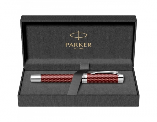 Roller Prestige Burgundy Chevron CT Duofold Royal Parker