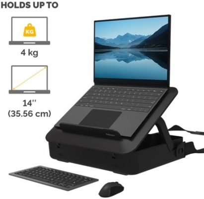 Husa si suport pentru laptop 2 in 1 culoare neagra Breyta Nero Fellowes