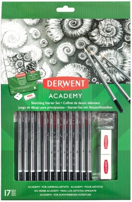 Set 12 creioane Grafit, calitate superioara 6B-5H, pentru artisti aspiranti, Derwent Academy