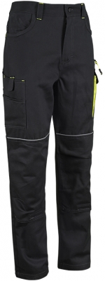 Pantaloni cu talie inalta, negru / galben, Comfort, Rock Safety 