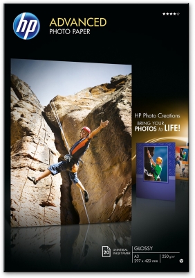 Hartie foto lucioasa, HP Advanced Glossy Photo, 297 x 420 mm, A3, 250g/m2, 20 coli/top