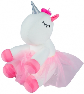 Pernita din material textil, unicorn cu fustita 