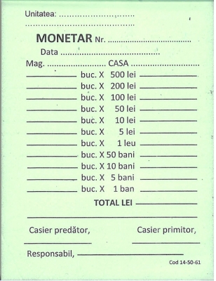 Monetar A6 2 exemplare 100 file  