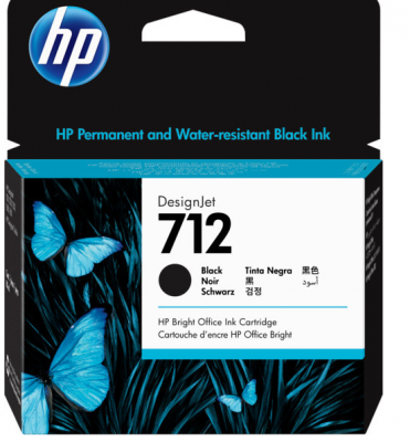 Cartus cerneala HP 712 80-ml Original Black DesignJet 3ED71A