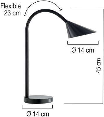 Lampa birou Unilux Sol LED, negru, 360°, reglabila