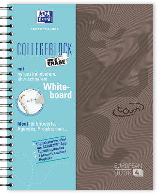 Caiet organizator Oxford Students Europeanbook, A4+, 120 file, maro, patratele