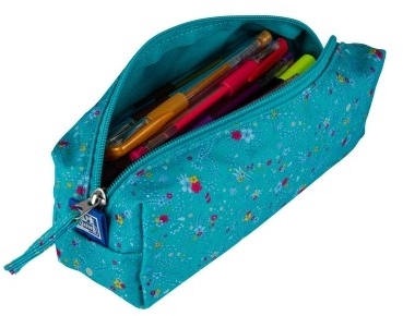 Penar Oxford Floral, tip etui dreptunghiular, culoare turcoaz