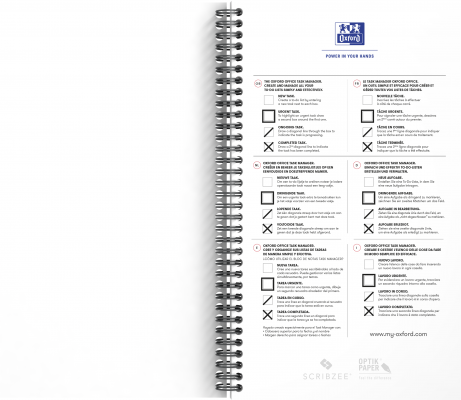 Organizator Oxford Office Essentials Task Manager Zilnic, 115 file, coperta flexibila, albastru inchis, dictando