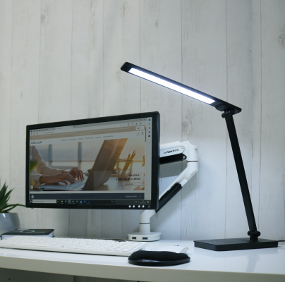 Lampa birou Unilux Novy LED, pliabila, negru, USB