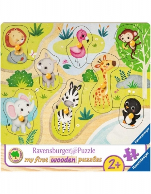 Puzzle Din Lemn Animale Zoo, 8 Piese Ravensburger