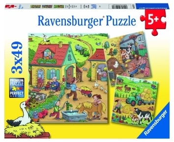 Puzzle Munca La Ferma, 3X49 Piese Ravensburger