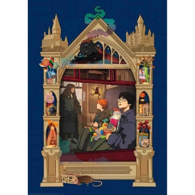 Puzzle Harry Potter Catre Hogwarts, 100 Piese Ravensburger