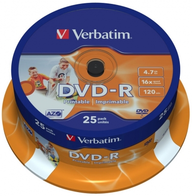 DVD-R 16X 4.7 GB SP 25 bucati Verbatim