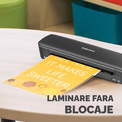 Laminator Arc, A4, 2 role, negru, Fellowes 