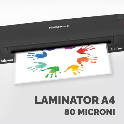 Laminator Arc, A4, 2 role, negru, Fellowes 