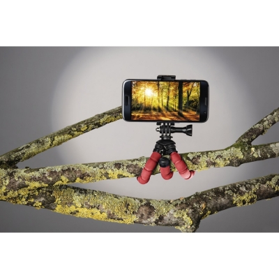 Mini Trepied Flex, 14 cm, pentru GoPro sau smartphone, Rosu Hama