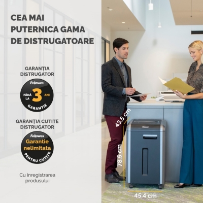 Distrugator documente manual, P2, 22 coli, strip cut, functionare continuu, Powershred225I Fellowes