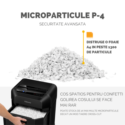 Distrugator documente automat, Automax, 90M, 90 coli, mini-cut, Fellowes