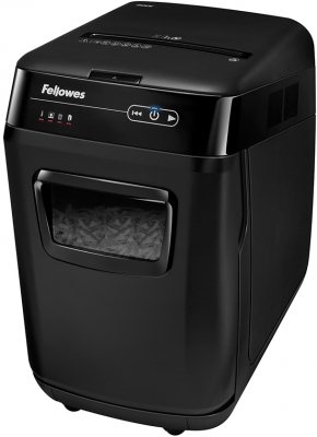 Distrugator documente automat, P4, 200 coli, cross cut, 32 litri, AutoMax 200C Fellowes