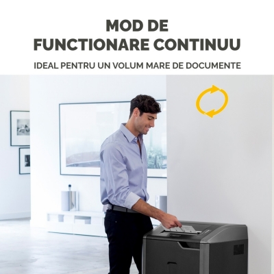 Distrugator documente manual, P2, 40 coli, strip cut, functionare continuu, Powershred 425i Fellowes 