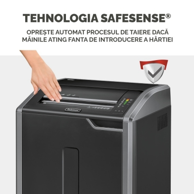 Distrugator documente manual, P4, 32 coli, cross cut, functionare continuu, Powershred 485Ci Fellowes