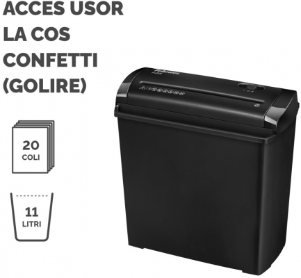 Distrugator documente manual, P1, 5 coli, strip cut, P-25S Fellowes