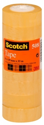 Banda adeziva clasica 19 mm x 33 m Scotch, 8 buc/set 3M