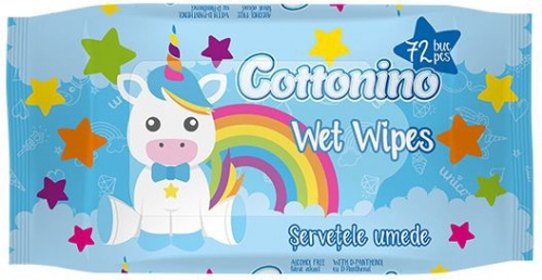 Servetele umede 72 buc/set Unicorn Blue Cottonino 