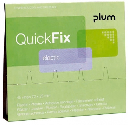 Dispenser QuickFix&Rinse, 45 x plasturi elastici, 5 x 20 ml, fiole solutie 0.9 clorur de sodiu, Plum