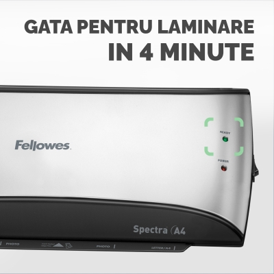 Laminator Spectra, A4, 2 role, kit folii inclus, Fellowes