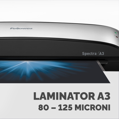 Laminator Spectra, A3, 2 role, kit folii inclus, Fellowes 