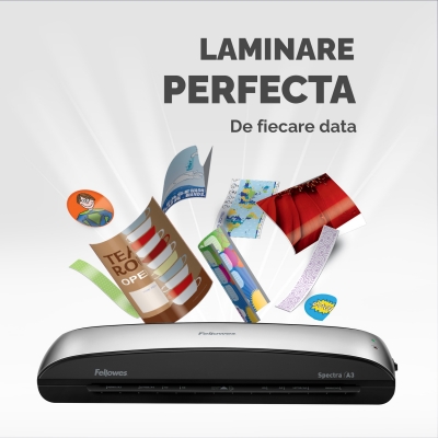 Laminator Spectra, A3, 2 role, kit folii inclus, Fellowes 