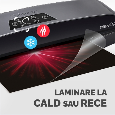 Laminator Calibre, A3, 2 role, kit folii inclus, Fellowes 