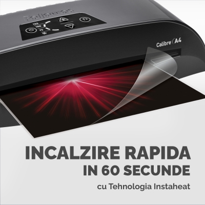 Laminator Calibre, A4, 2 role, kit folii inclus, Fellowes 